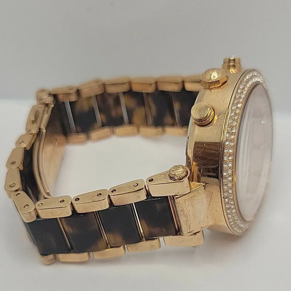 Michael Kors Parker MK5538 Women's Stainless Steel Analog Rose Dial Watch AM676